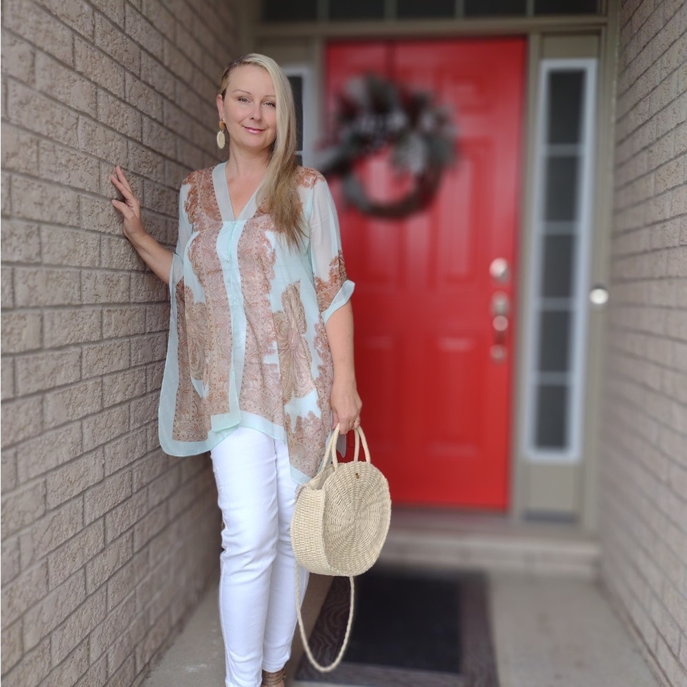 - 🆕 … Oceanus Boho scarf poncho with pearls one size